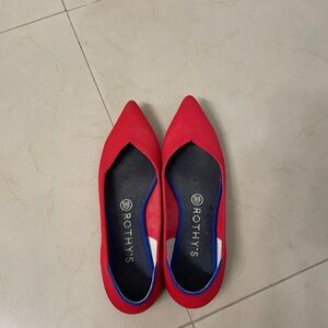 Rothy's Red Flats Elegant Pointed Toe Design